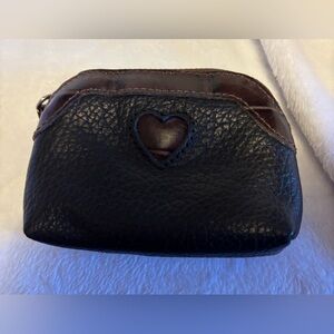 Brighton Brown Heart Leather Coin Purse Bag